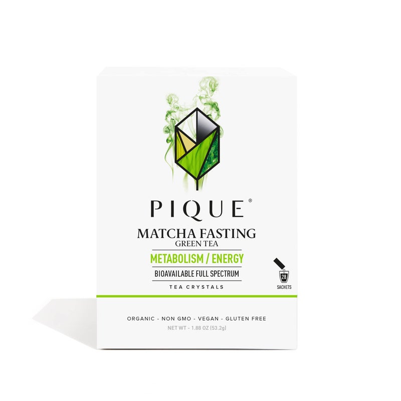 Pique Organic Matcha Fasting Tea Crystals - Support Healthy Metabolism, Calm Energy - 28 Single Serve Sticks (Pack of 1) - Image 1